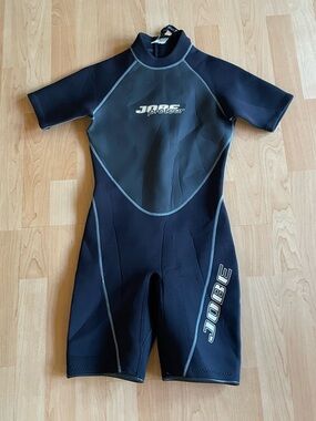 Kids Jobe Protour Sports Short 3mm Neoprene Wetsuit- Black - Size 14